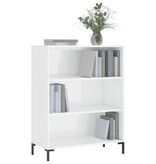 VidaXL Boekenkast 69,5x32,5x90 cm bewerkt hout hoogglans wit
