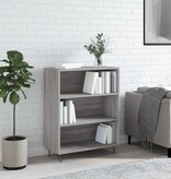 VidaXL Boekenkast 69,5x32,5x90 cm bewerkt hout grijs sonoma eikenkleur