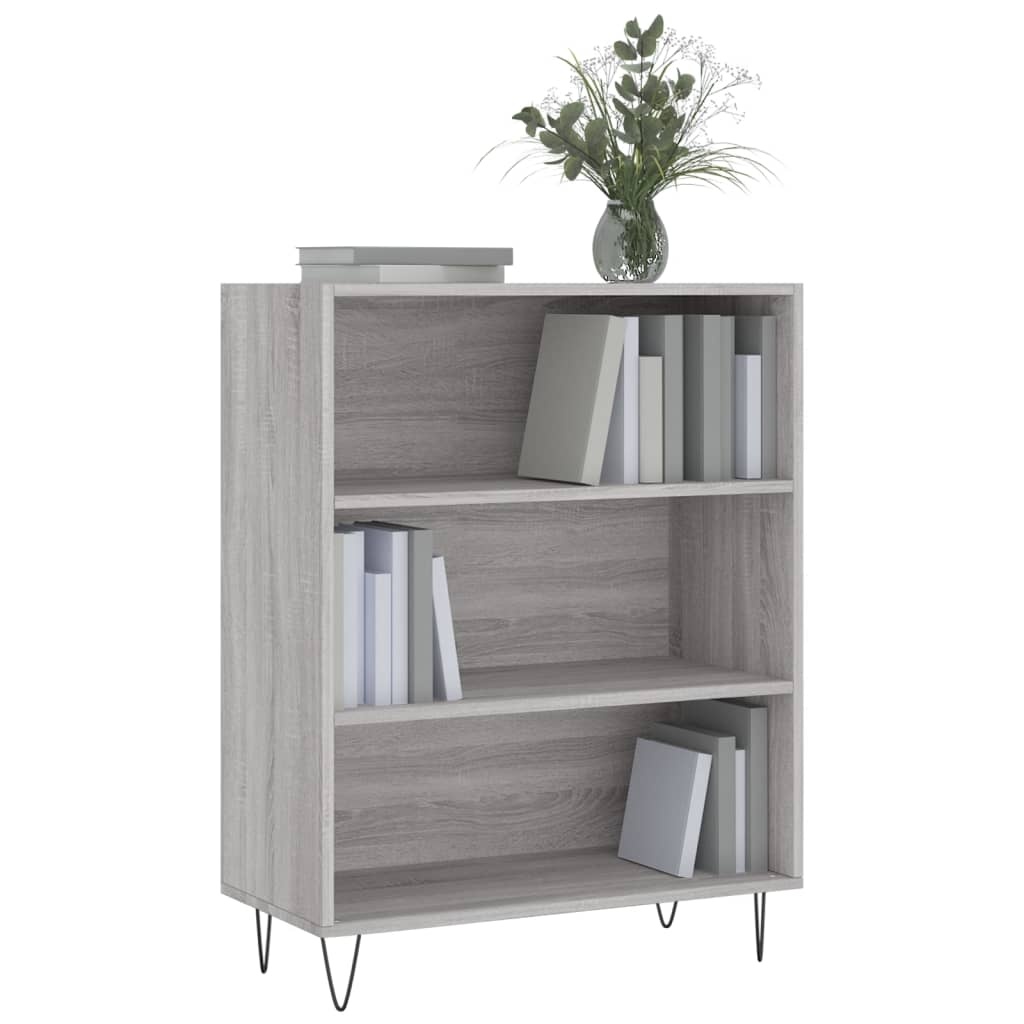 VidaXL Boekenkast 69,5x32,5x90 cm bewerkt hout grijs sonoma eikenkleur