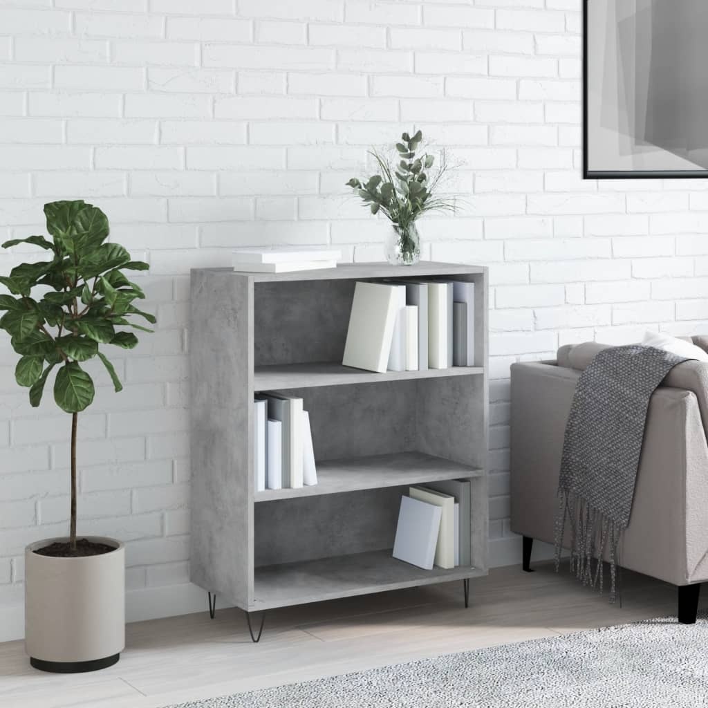VidaXL Boekenkast 69,5x32,5x90 cm bewerkt hout betongrijs