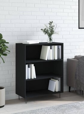VidaXL Boekenkast 69,5x32,5x90 cm bewerkt hout zwart
