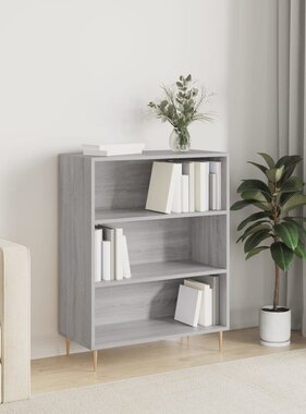 VidaXL Boekenkast 69,5x32,5x90 cm bewerkt hout grijs sonoma eikenkleur