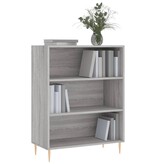 VidaXL Boekenkast 69,5x32,5x90 cm bewerkt hout grijs sonoma eikenkleur