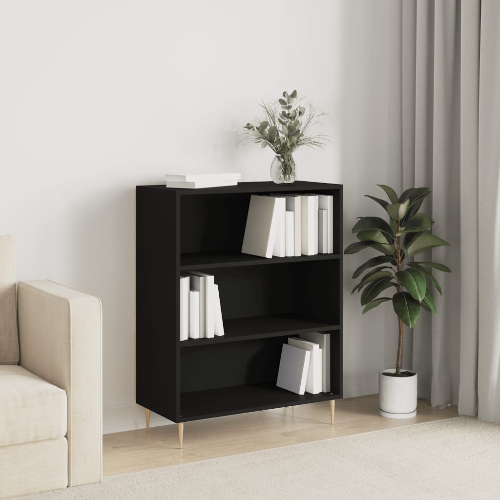 VidaXL Boekenkast 69,5x32,5x90 cm bewerkt hout zwart