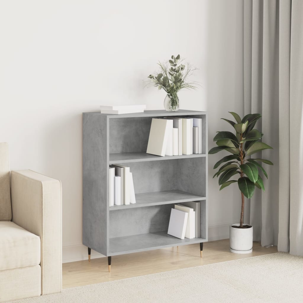 VidaXL Boekenkast 69,5x32,5x90 cm bewerkt hout betongrijs