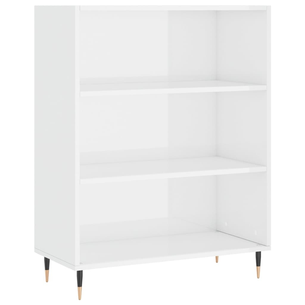VidaXL Boekenkast 69,5x32,5x90 cm bewerkt hout hoogglans wit