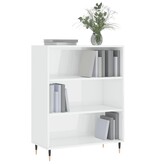 VidaXL Boekenkast 69,5x32,5x90 cm bewerkt hout hoogglans wit
