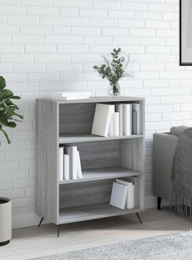 VidaXL Boekenkast 69,5x32,5x90 cm bewerkt hout grijs sonoma eikenkleur