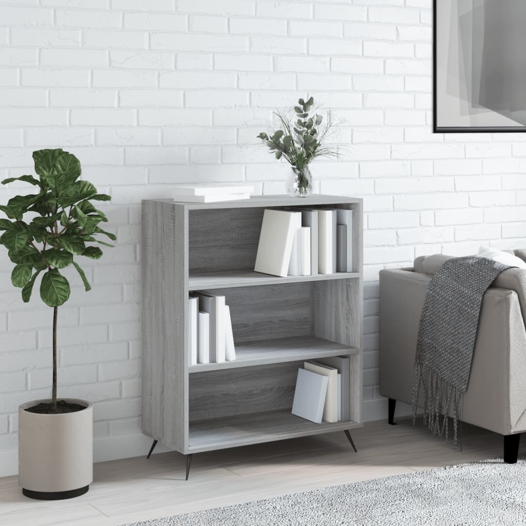 VidaXL Boekenkast 69,5x32,5x90 cm bewerkt hout grijs sonoma eikenkleur