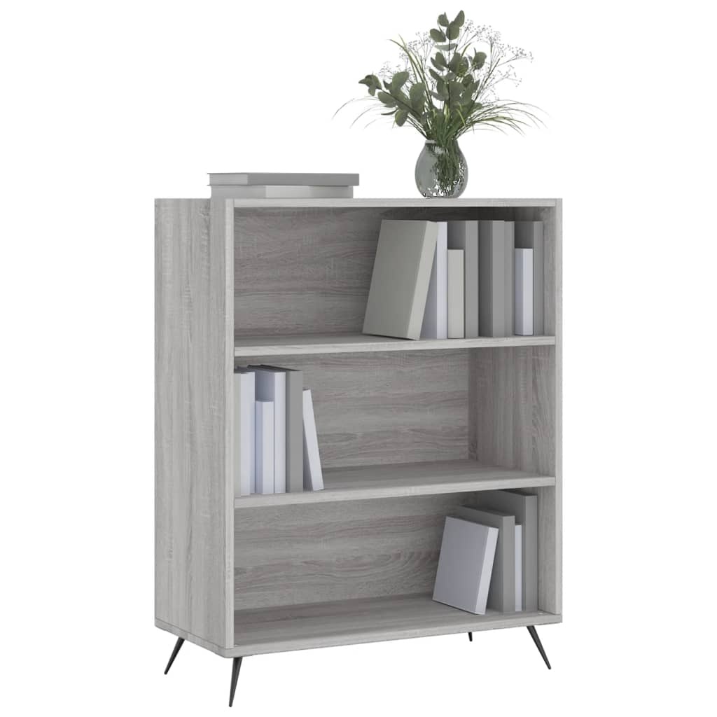 VidaXL Boekenkast 69,5x32,5x90 cm bewerkt hout grijs sonoma eikenkleur