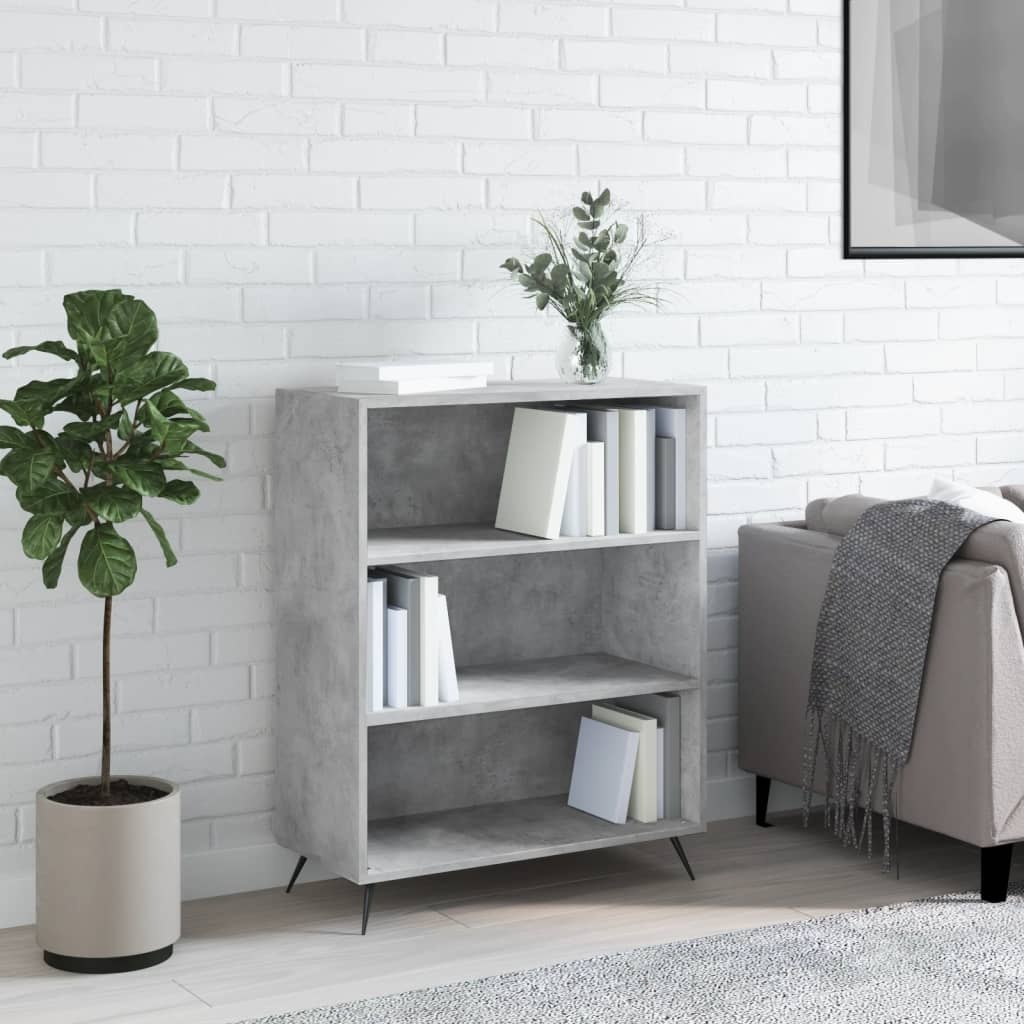 VidaXL Boekenkast 69,5x32,5x90 cm bewerkt hout betongrijs