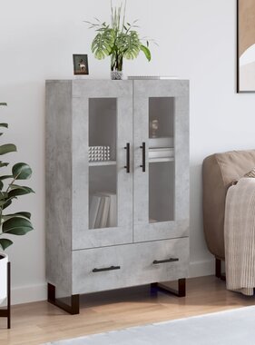 VidaXL Hoge kast 69,5x31x115 cm bewerkt hout betongrijs