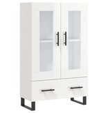 VidaXL Hoge kast 69,5x31x115 cm bewerkt hout hoogglans wit