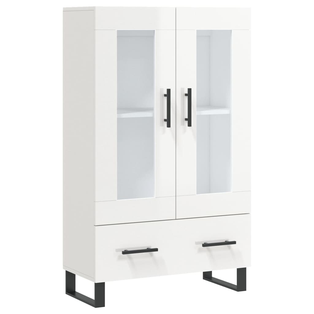 VidaXL Hoge kast 69,5x31x115 cm bewerkt hout hoogglans wit