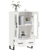 VidaXL Hoge kast 69,5x31x115 cm bewerkt hout hoogglans wit