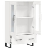 VidaXL Hoge kast 69,5x31x115 cm bewerkt hout hoogglans wit