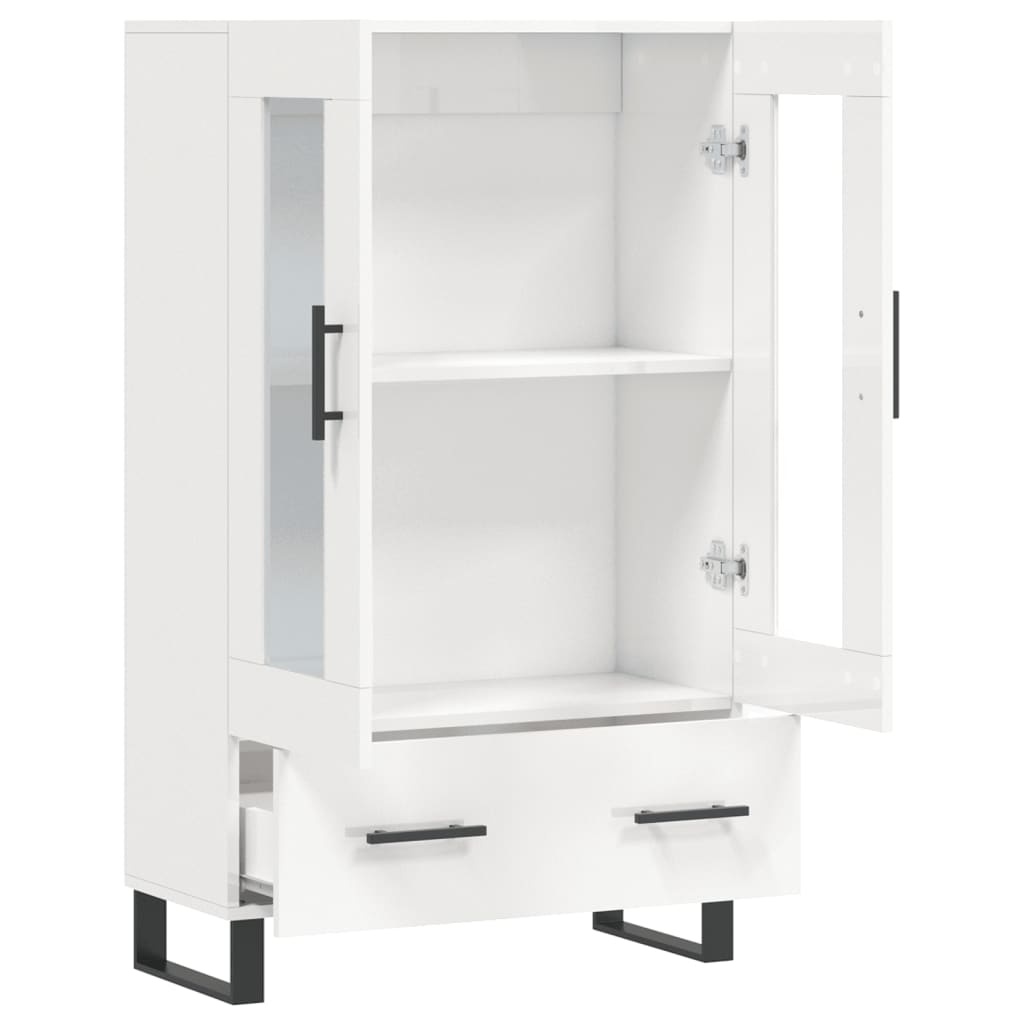VidaXL Hoge kast 69,5x31x115 cm bewerkt hout hoogglans wit