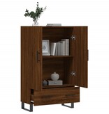 VidaXL Hoge kast 69,5x31x115 cm bewerkt hout bruineikenkleurig