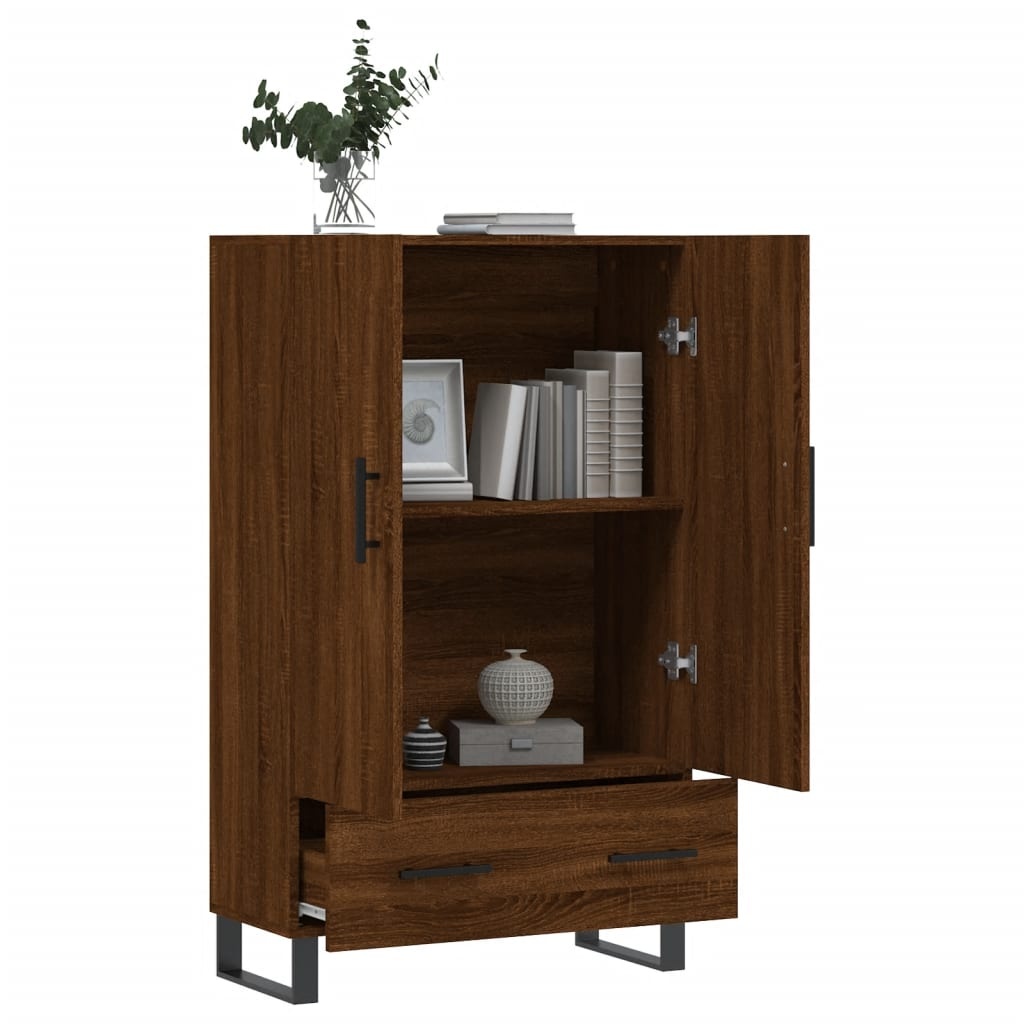 VidaXL Hoge kast 69,5x31x115 cm bewerkt hout bruineikenkleurig