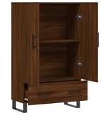VidaXL Hoge kast 69,5x31x115 cm bewerkt hout bruineikenkleurig