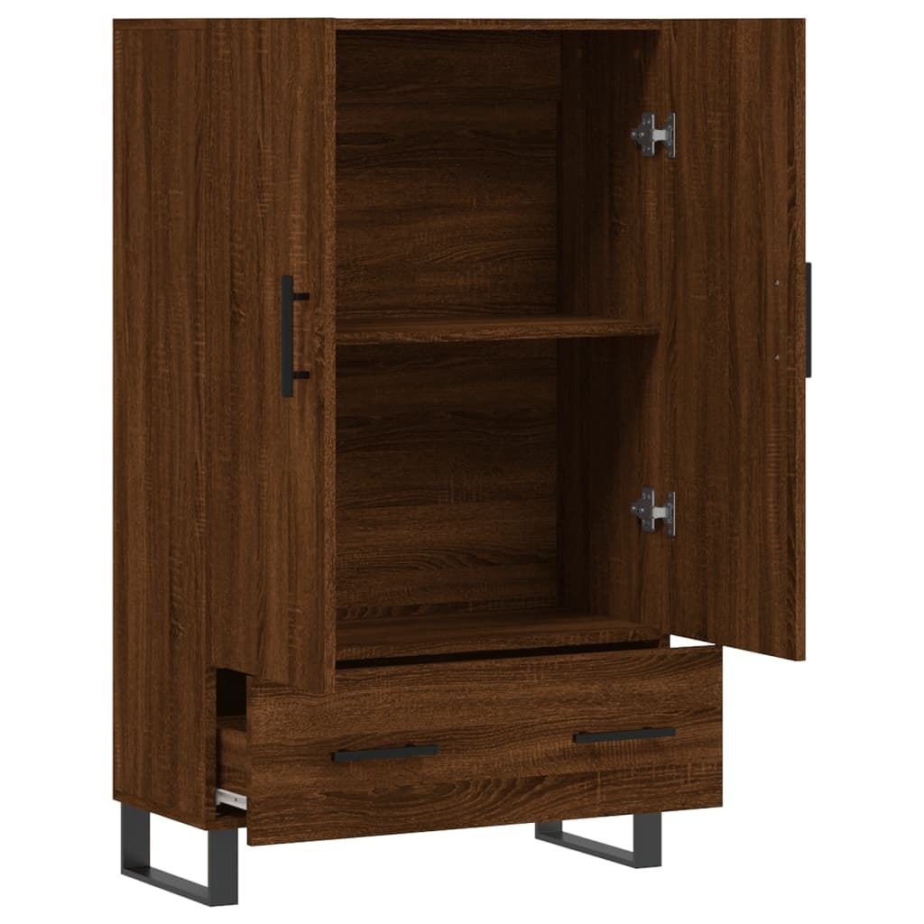VidaXL Hoge kast 69,5x31x115 cm bewerkt hout bruineikenkleurig