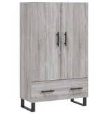 VidaXL Hoge kast 69,5x31x115 cm bewerkt hout grijs sonoma eikenkleurig