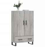 vidaXL Hoge kast 69,5x31x115 cm bewerkt hout grijs sonoma eikenkleurig