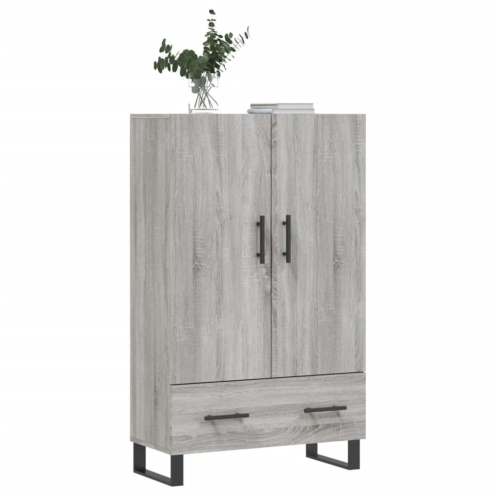 VidaXL Hoge kast 69,5x31x115 cm bewerkt hout grijs sonoma eikenkleurig