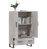VidaXL Hoge kast 69,5x31x115 cm bewerkt hout grijs sonoma eikenkleurig