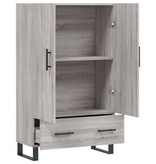 VidaXL Hoge kast 69,5x31x115 cm bewerkt hout grijs sonoma eikenkleurig