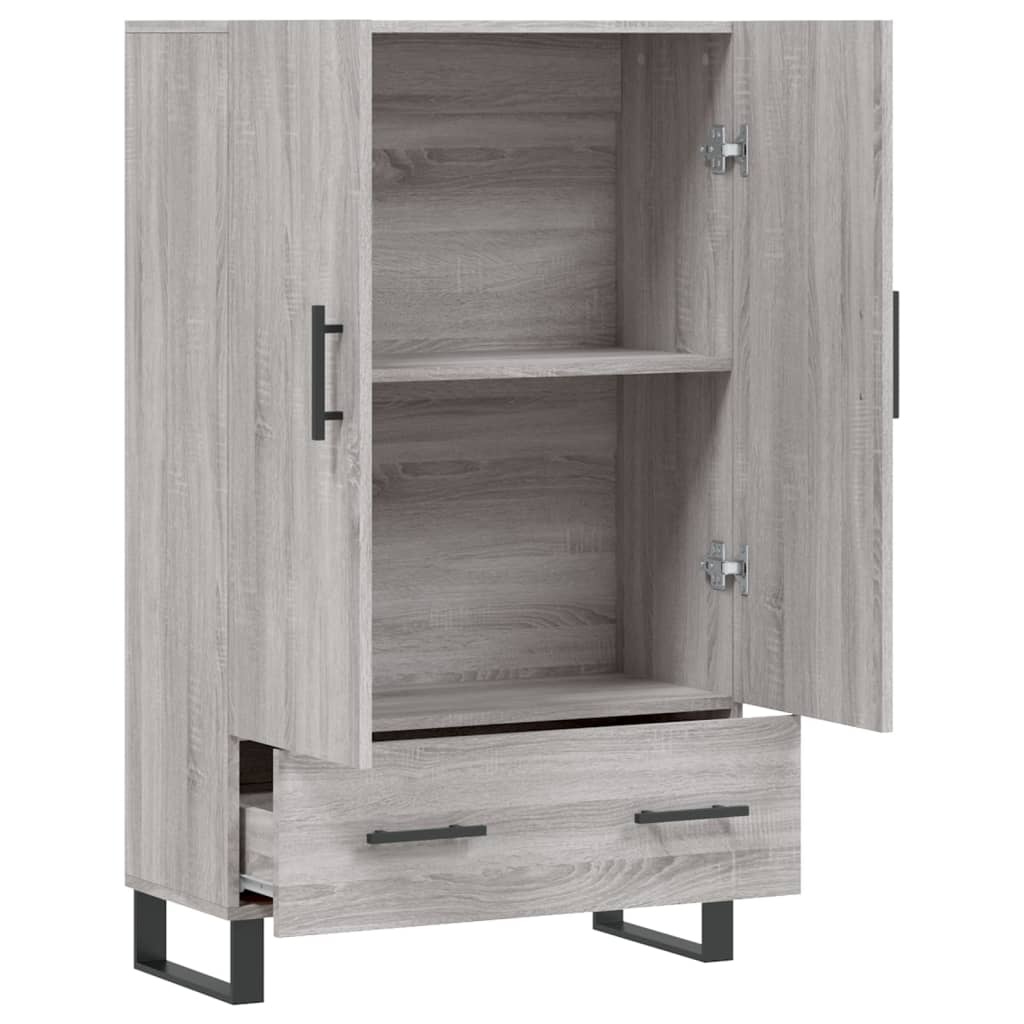VidaXL Hoge kast 69,5x31x115 cm bewerkt hout grijs sonoma eikenkleurig