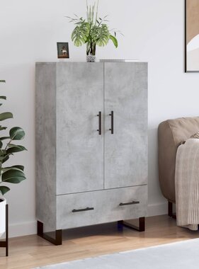 VidaXL Hoge kast 69,5x31x115 cm bewerkt hout betongrijs