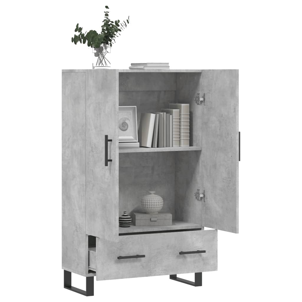 VidaXL Hoge kast 69,5x31x115 cm bewerkt hout betongrijs