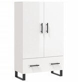 VidaXL Hoge kast 69,5x31x115 cm bewerkt hout hoogglans wit