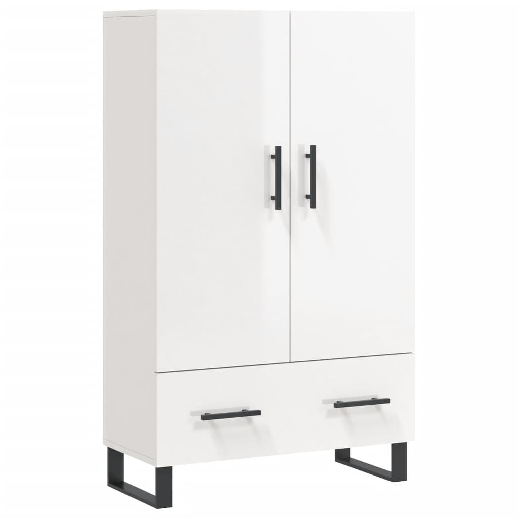 VidaXL Hoge kast 69,5x31x115 cm bewerkt hout hoogglans wit