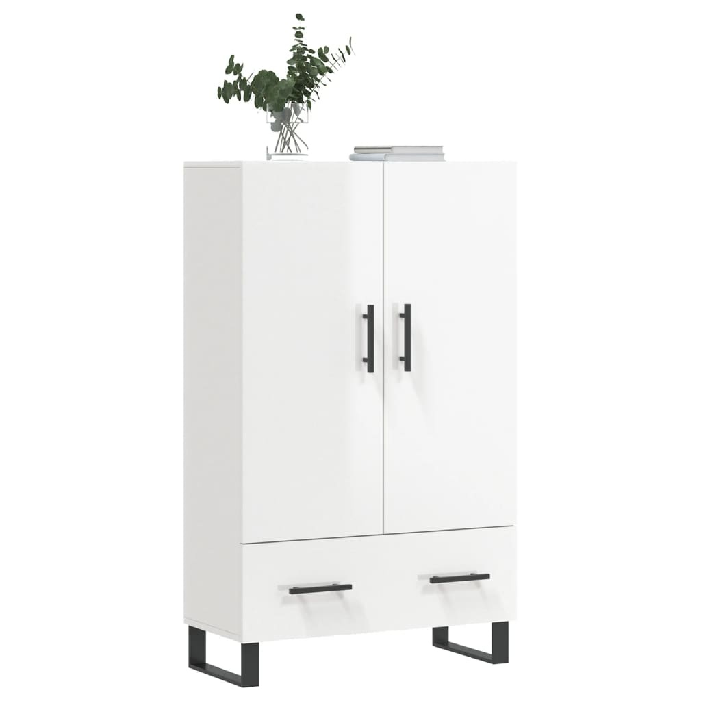 VidaXL Hoge kast 69,5x31x115 cm bewerkt hout hoogglans wit