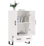 VidaXL Hoge kast 69,5x31x115 cm bewerkt hout hoogglans wit