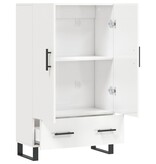 VidaXL Hoge kast 69,5x31x115 cm bewerkt hout hoogglans wit