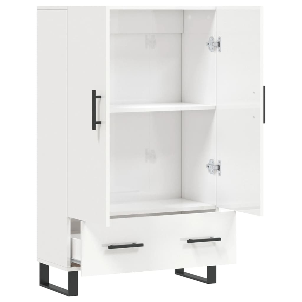 VidaXL Hoge kast 69,5x31x115 cm bewerkt hout hoogglans wit