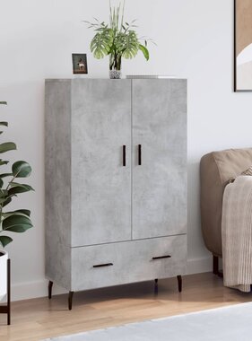 VidaXL Hoge kast 69,5x31x115 cm bewerkt hout betongrijs