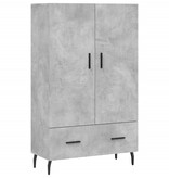 VidaXL Hoge kast 69,5x31x115 cm bewerkt hout betongrijs