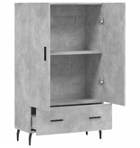 VidaXL Hoge kast 69,5x31x115 cm bewerkt hout betongrijs