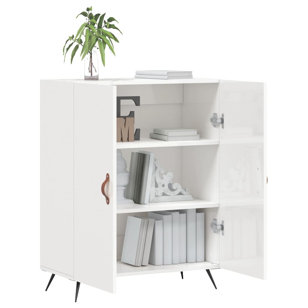 Dressoir 69,5x34x90 cm bewerkt hout hoogglans wit