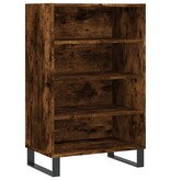 Hoge kast 57x35x90 cm bewerkt hout gerookt eikenkleurig