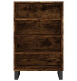 Hoge kast 57x35x90 cm bewerkt hout gerookt eikenkleurig