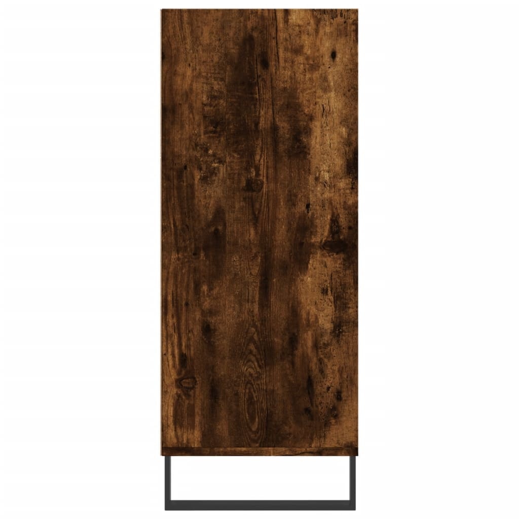 Hoge kast 57x35x90 cm bewerkt hout gerookt eikenkleurig