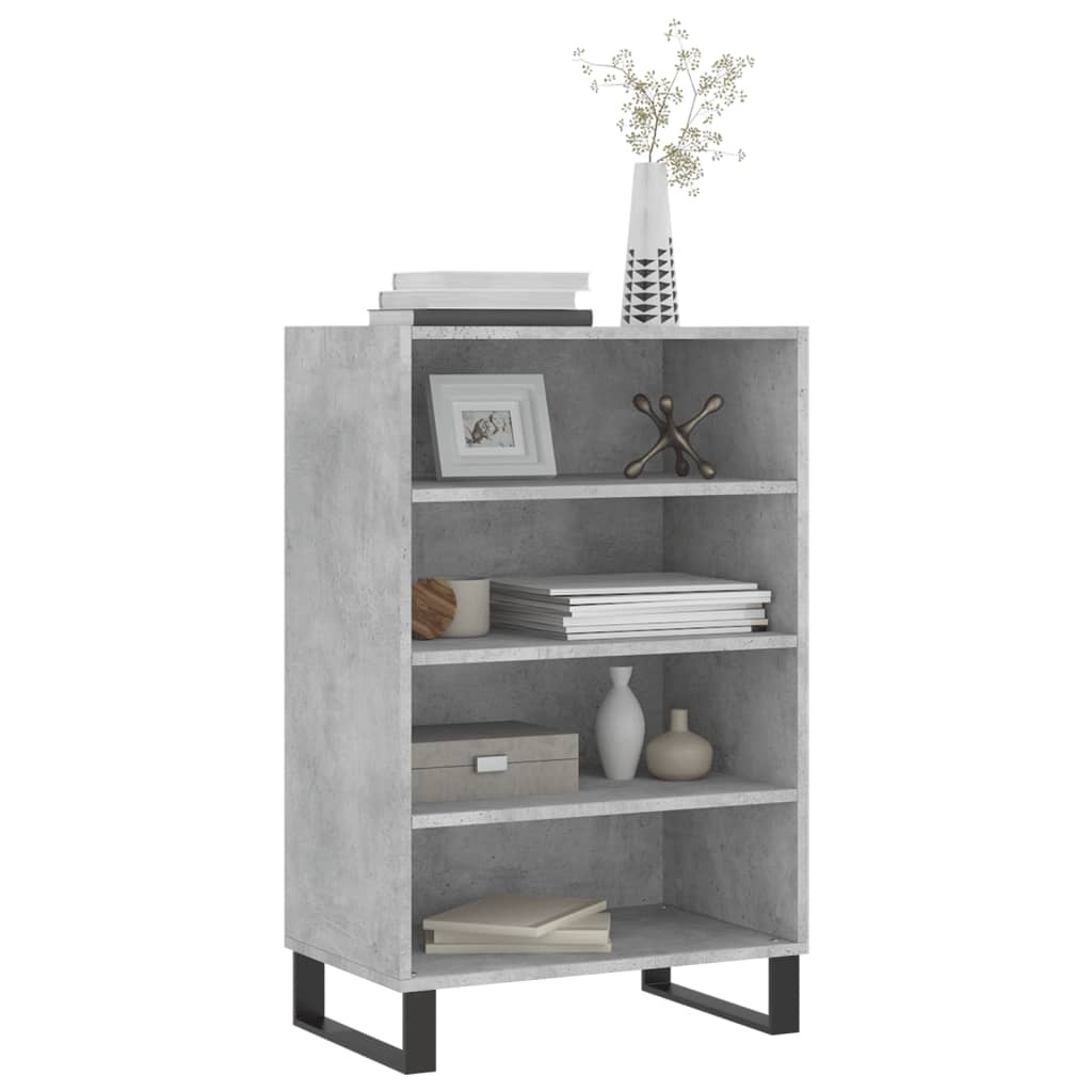 Hoge kast 57x35x90 cm bewerkt hout betongrijs
