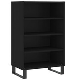 Hoge kast 57x35x90 cm bewerkt hout zwart