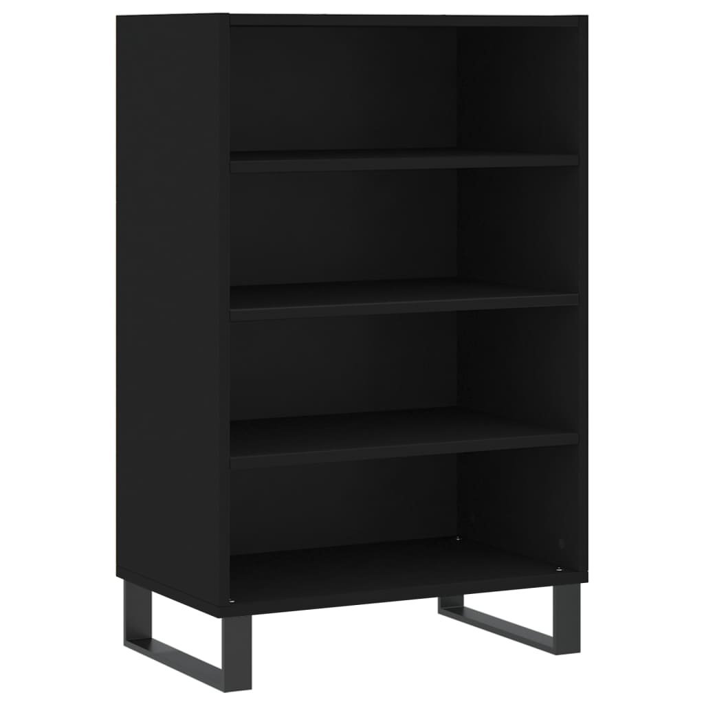 Hoge kast 57x35x90 cm bewerkt hout zwart