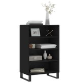 Hoge kast 57x35x90 cm bewerkt hout zwart